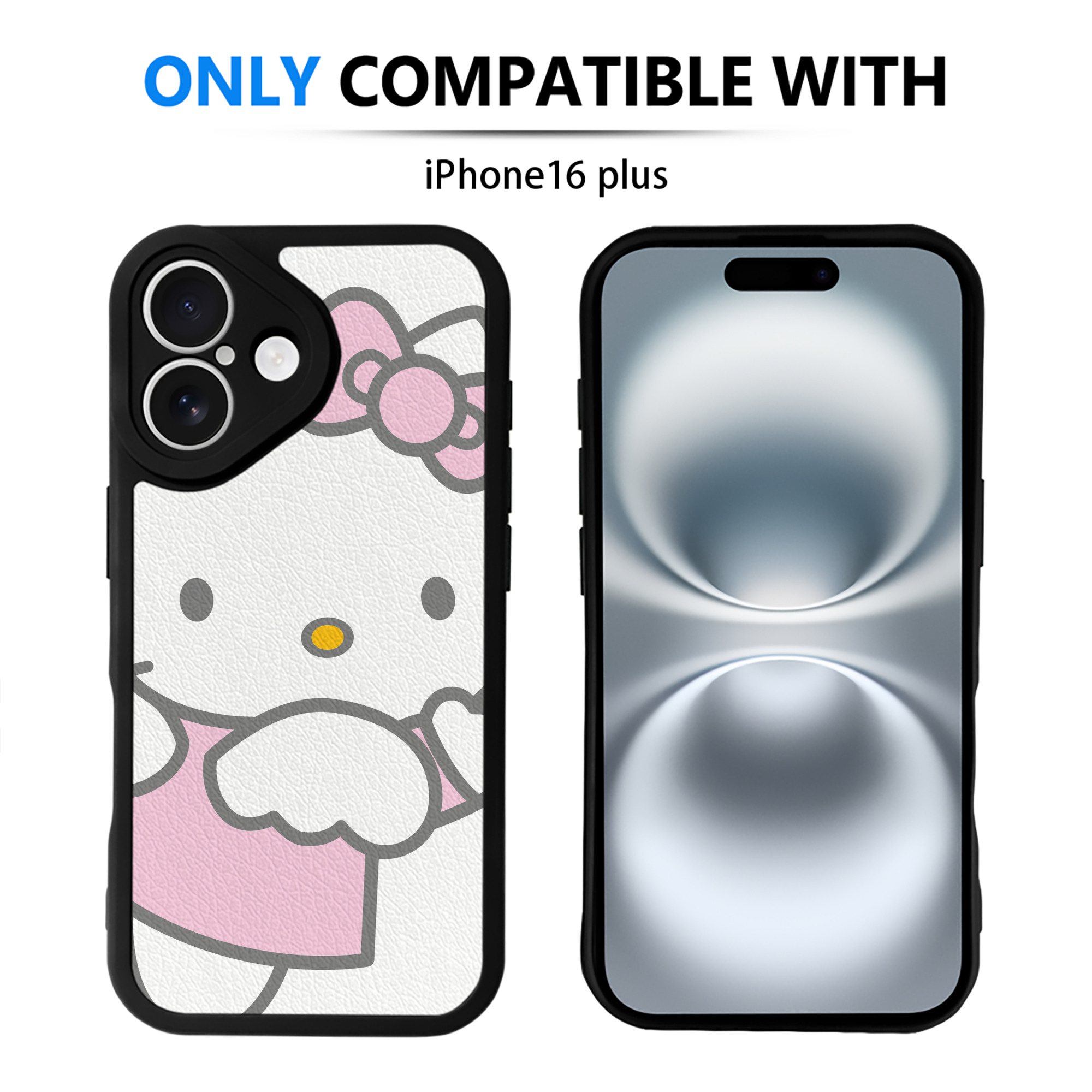 （画像用） Hello Kitty ハローキティ 【iPhone 16シリーズ対応】シリコンスマホケース（レザー調） 材質：シリコン